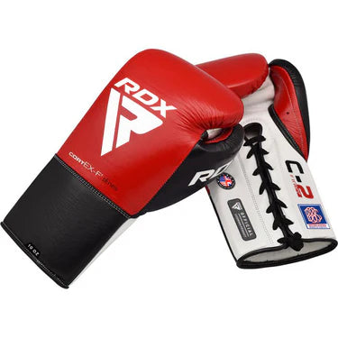 RDX C2 Fight Lace Up Leather Boxing Gloves BBBOFC/BIBA/WBF/NYAC /NEVADA APPROVED
