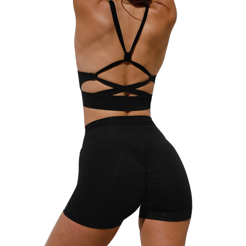 Women's Fitness Yoga Wear Vest Shorts Suit