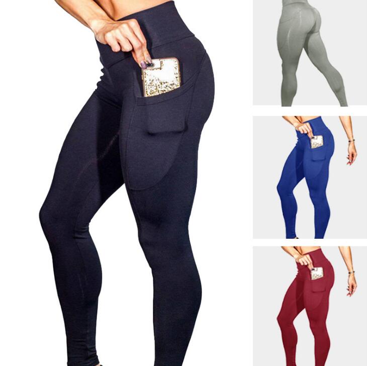 High Waist Leggings Push Up Fitness Leggings with Phone Pocket