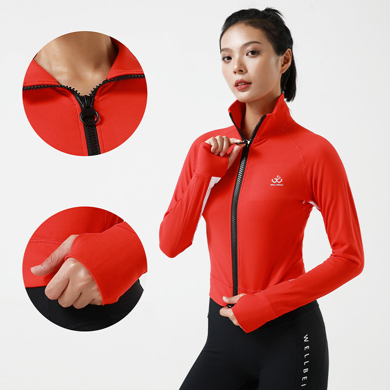 Stand-up Collar Workout Clothes Jacket Long-sleeved Quick-drying Yoga Exercise