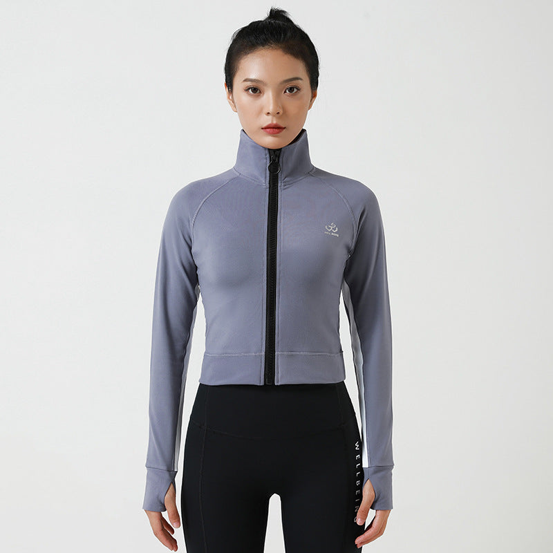 Stand-up Collar Workout Clothes Jacket Long-sleeved Quick-drying Yoga Exercise