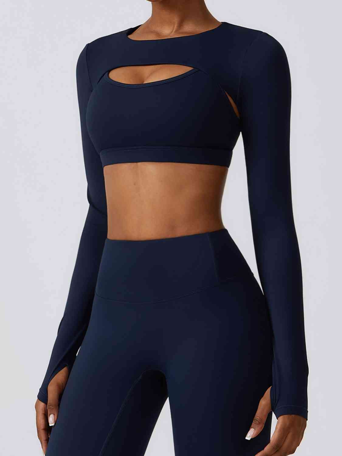 long sleeve crop top sport