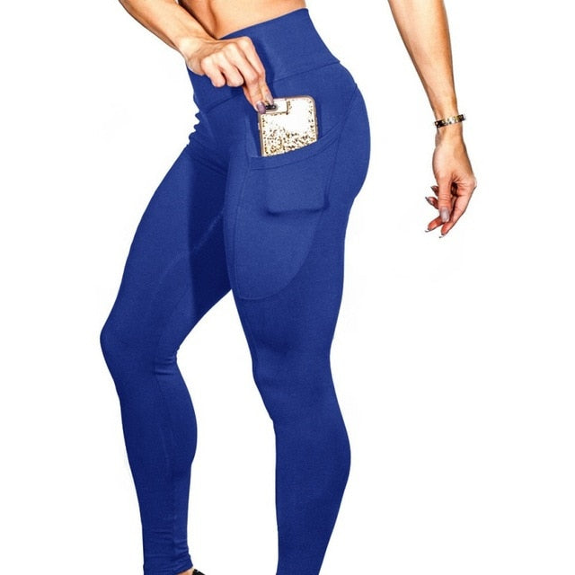 High Waist Leggings Push Up Fitness Leggings with Phone Pocket