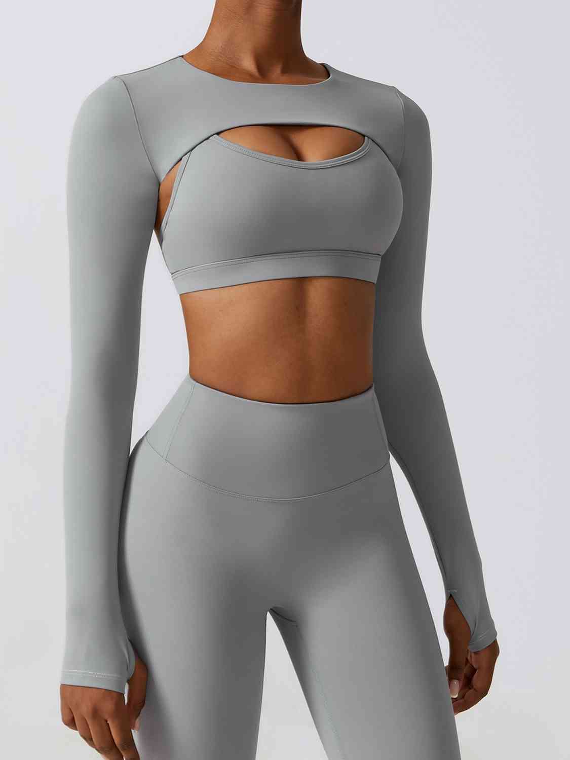 long sleeve crop top sport