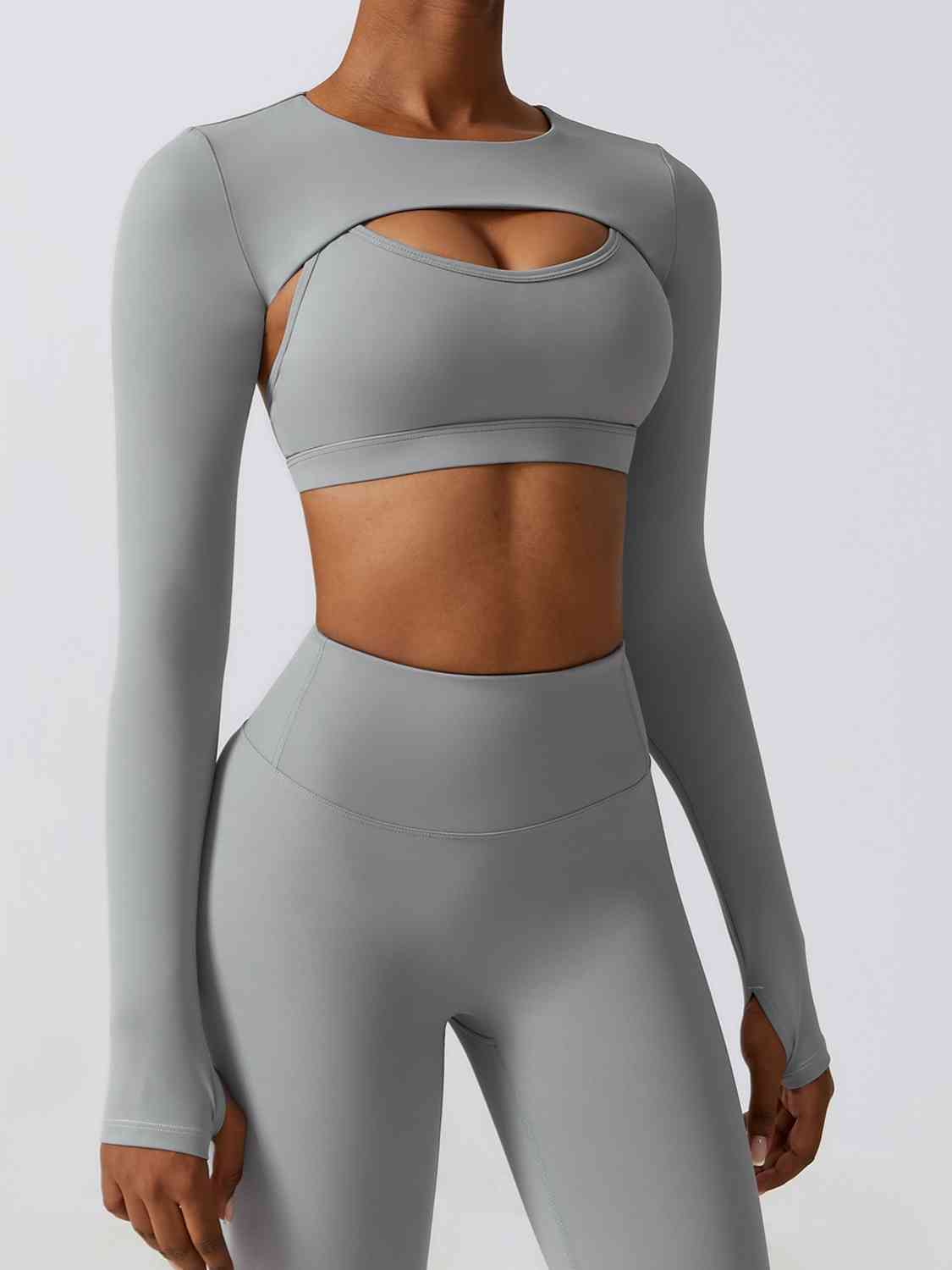  long sleeve crop top sport