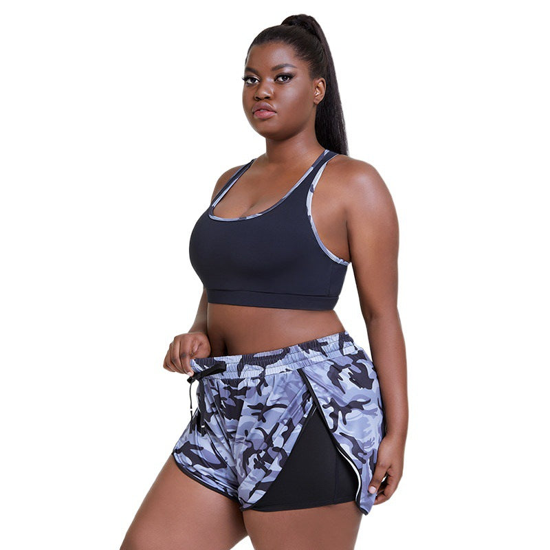 New Summer Plus Size Yoga Wear Camouflage Sports Two-Piece Suit Plus Size Women's Clothing