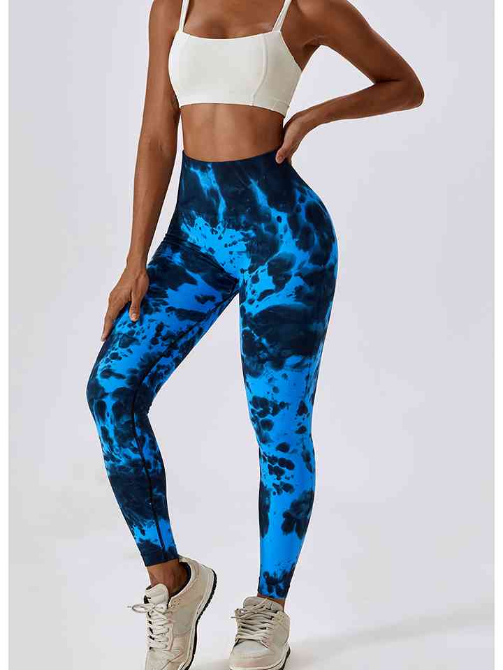 Tie Dye Wide Waistband Active Leggings