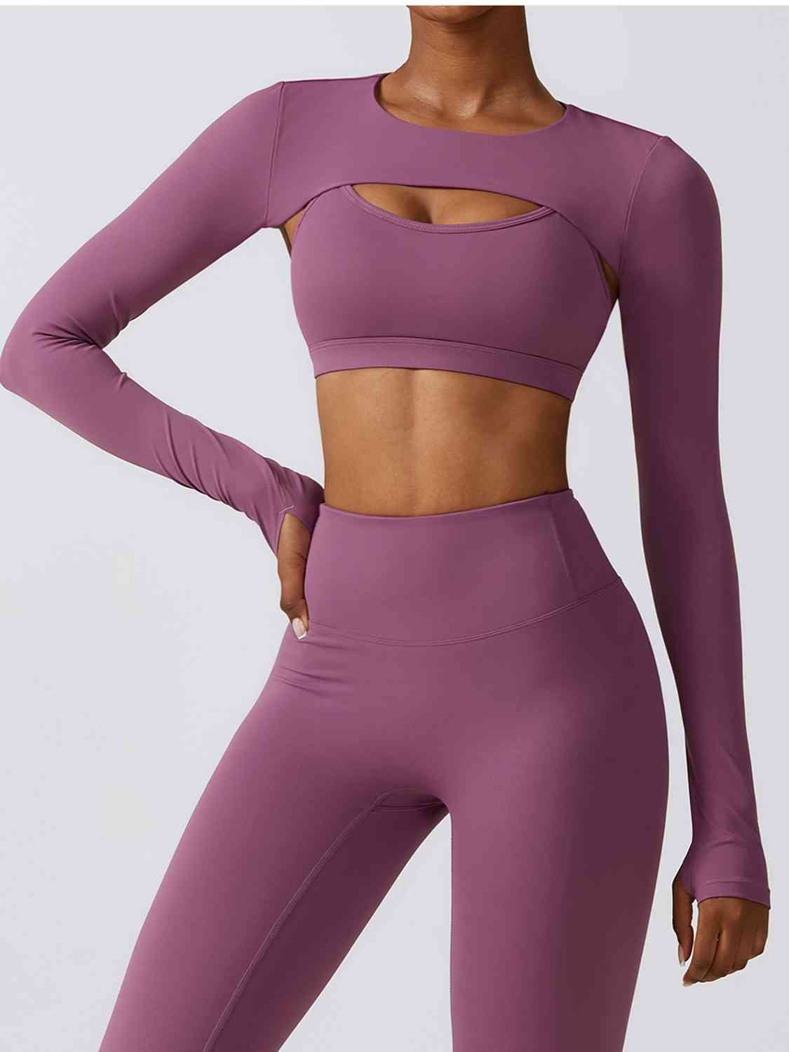 long sleeve crop top sport