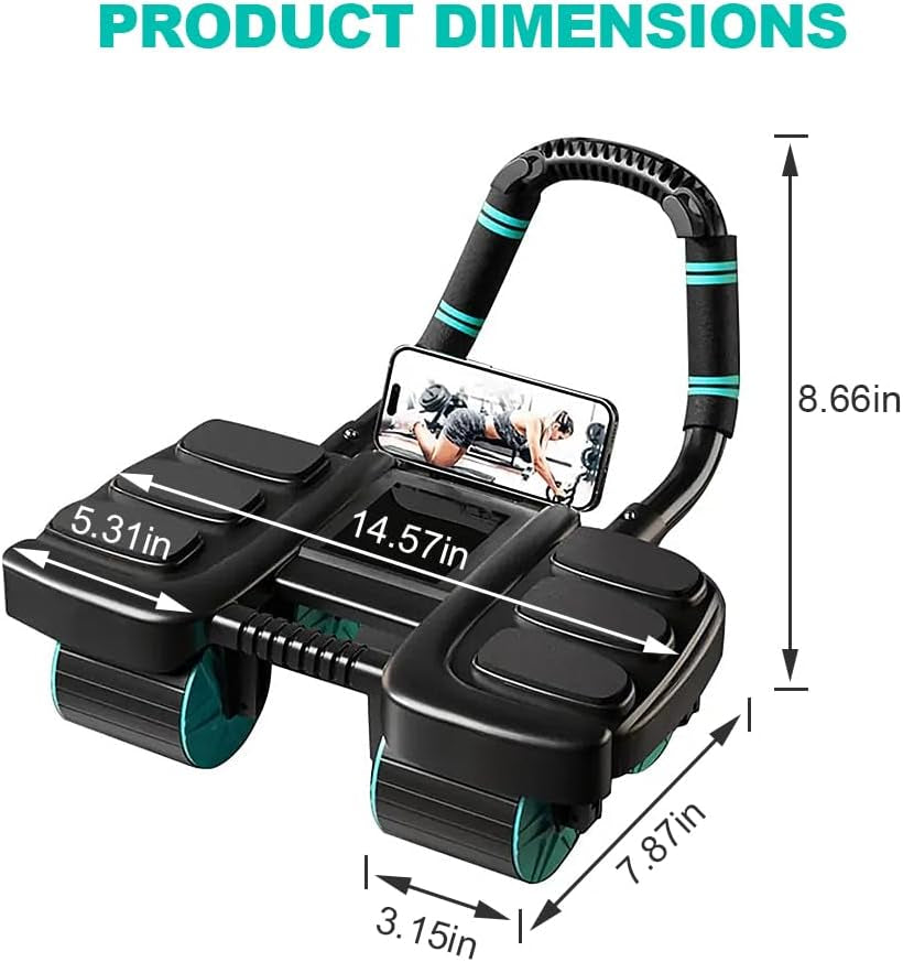 4-Wheel Automatic Rebound Ab Roller Wheel with Elbow Support