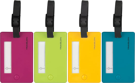 Set of 4 Assorted Color Luggage Tags Luggage Tags, Assorted