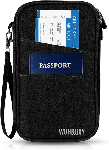 Amazing,Practical,Premium,Rfid Family Passport Holder, Travel Wallet, Travel Document Organizer, Passport Bag,(Black)