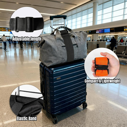 Luggage Straps for Suitcases，Multi-Use Strong Adjustable Luggage Connector Straps, Durable, Waterproof, Bungee Straps，Travel Suitcase Essential Travel Essentials (Blue 2PCS)