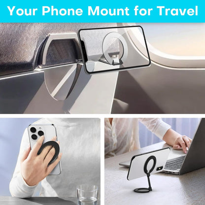 Mini Universal in Flight Airplane Phone Holder, Travel Essentials, Black