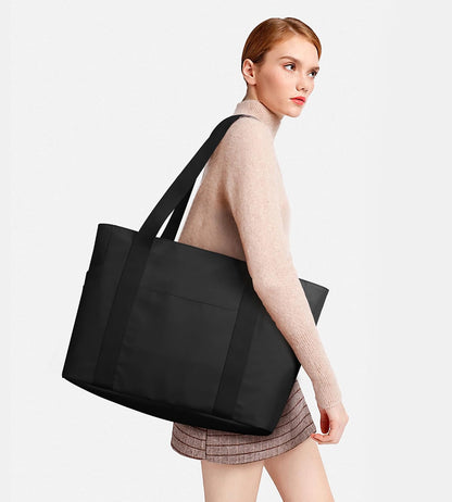 WLLWOO Large Tote Bag, 14” Laptop Work Travel Bag with Trolley Sleeve