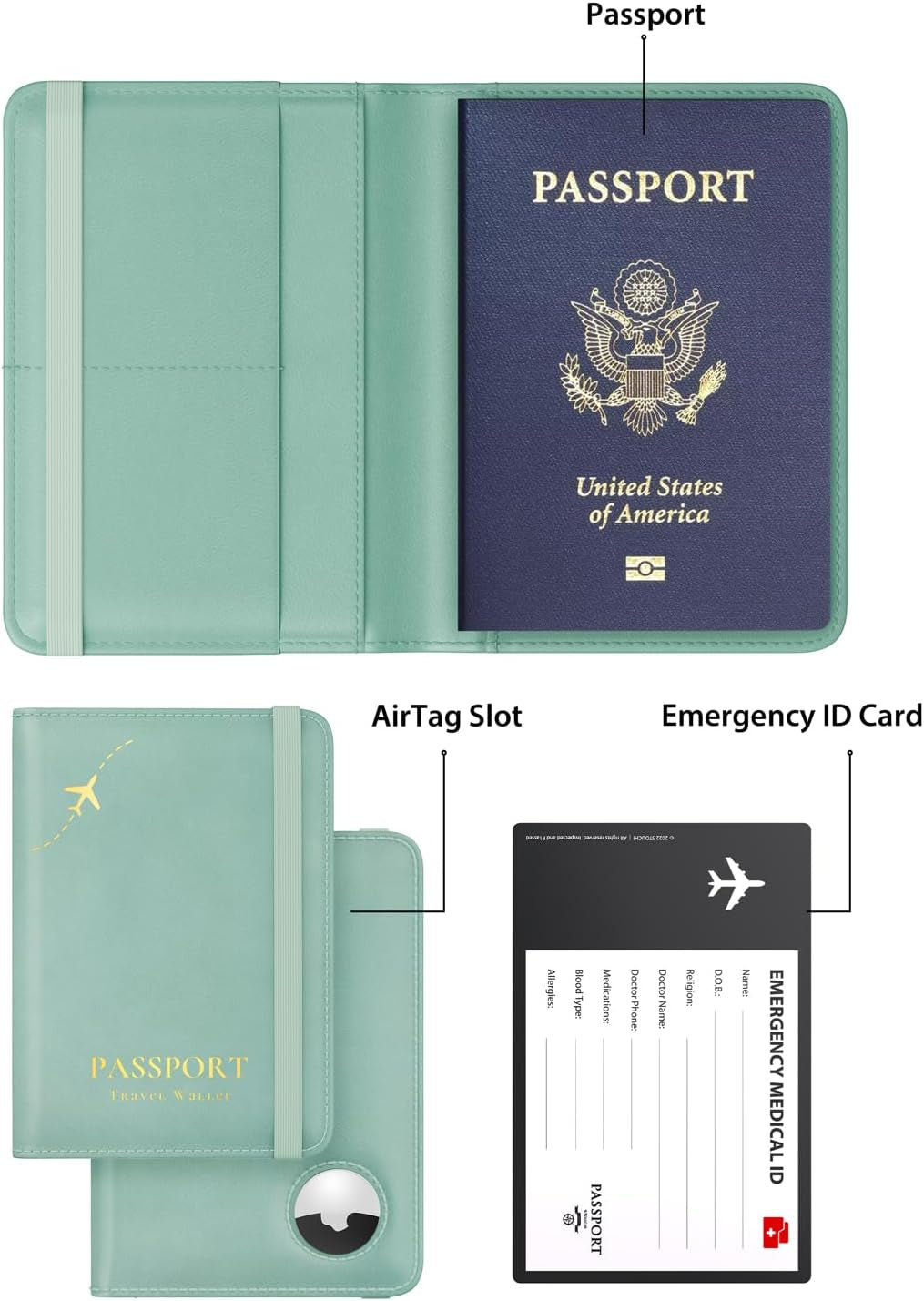 Airtag Passport Holder – Slim RFID Travel Wallet
