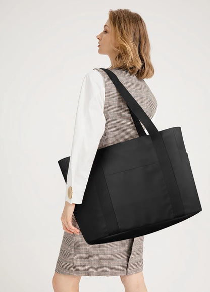 WLLWOO Large Tote Bag, 14” Laptop Work Travel Bag with Trolley Sleeve