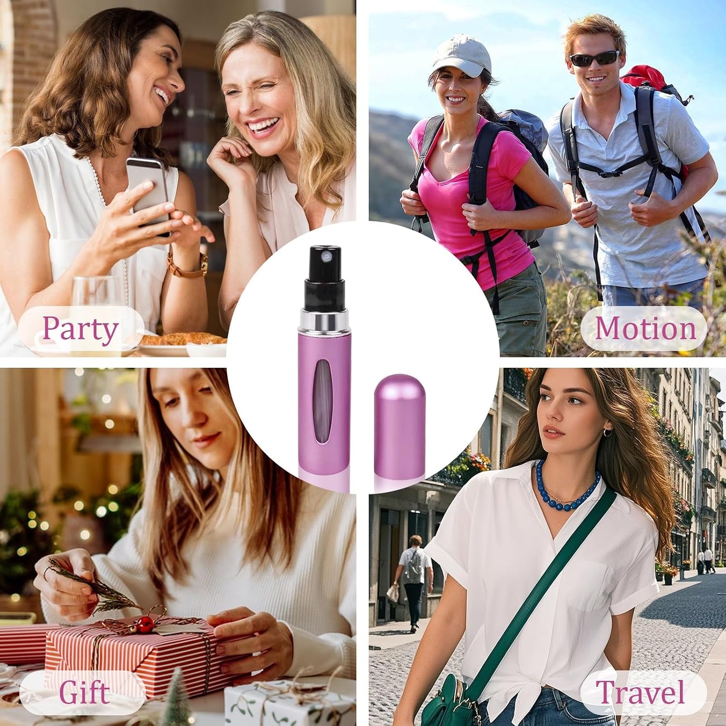 12 PCS Travel Refillable Perfume Atomizer Bottles,5Ml Mini Portable Spray Bottles for Travel Accessories,Multicolor Perfume Containers