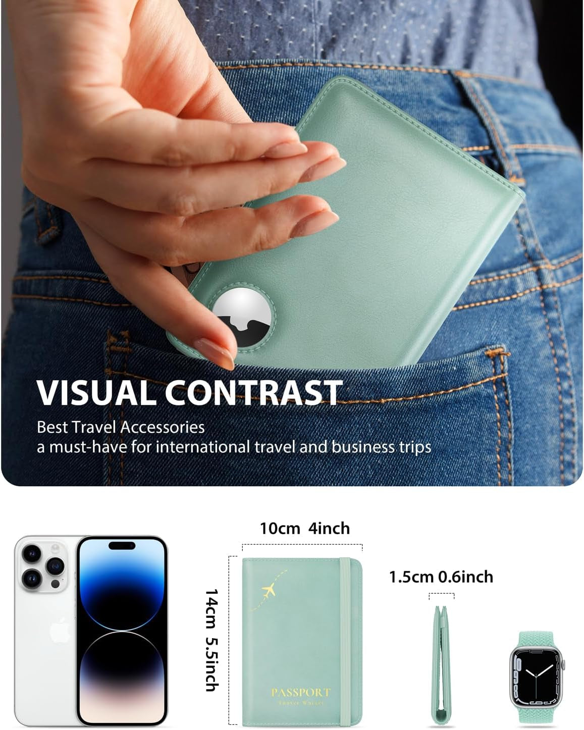Airtag Passport Holder – Slim RFID Travel Wallet