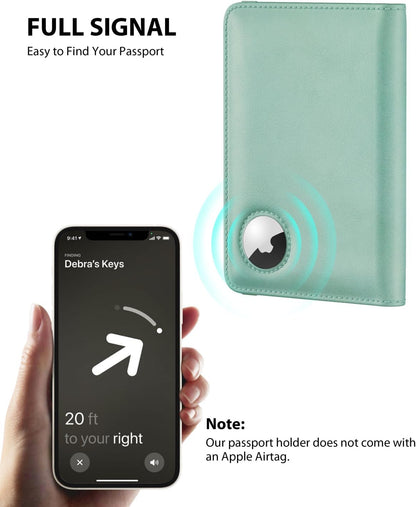 Airtag Passport Holder – Slim RFID Travel Wallet
