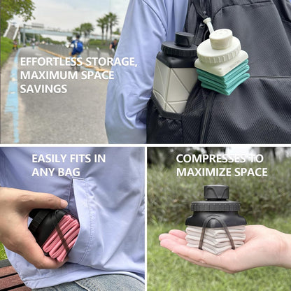 Collapsible Water Bottles 21 Oz, Silicone Portable Water Bottle