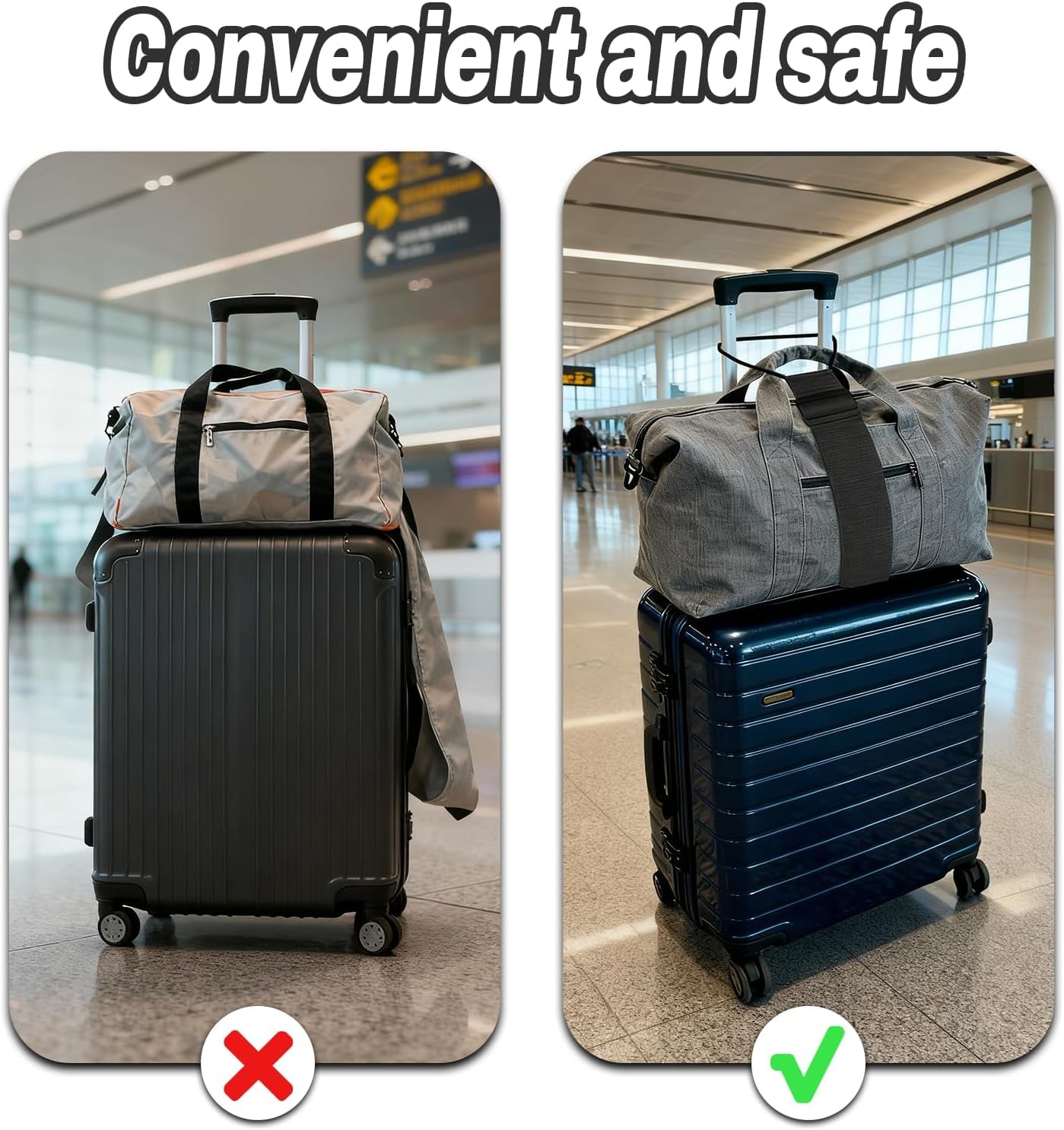 Luggage Straps for Suitcases，Multi-Use Strong Adjustable Luggage Connector Straps, Durable, Waterproof, Bungee Straps，Travel Suitcase Essential Travel Essentials (Blue 2PCS)