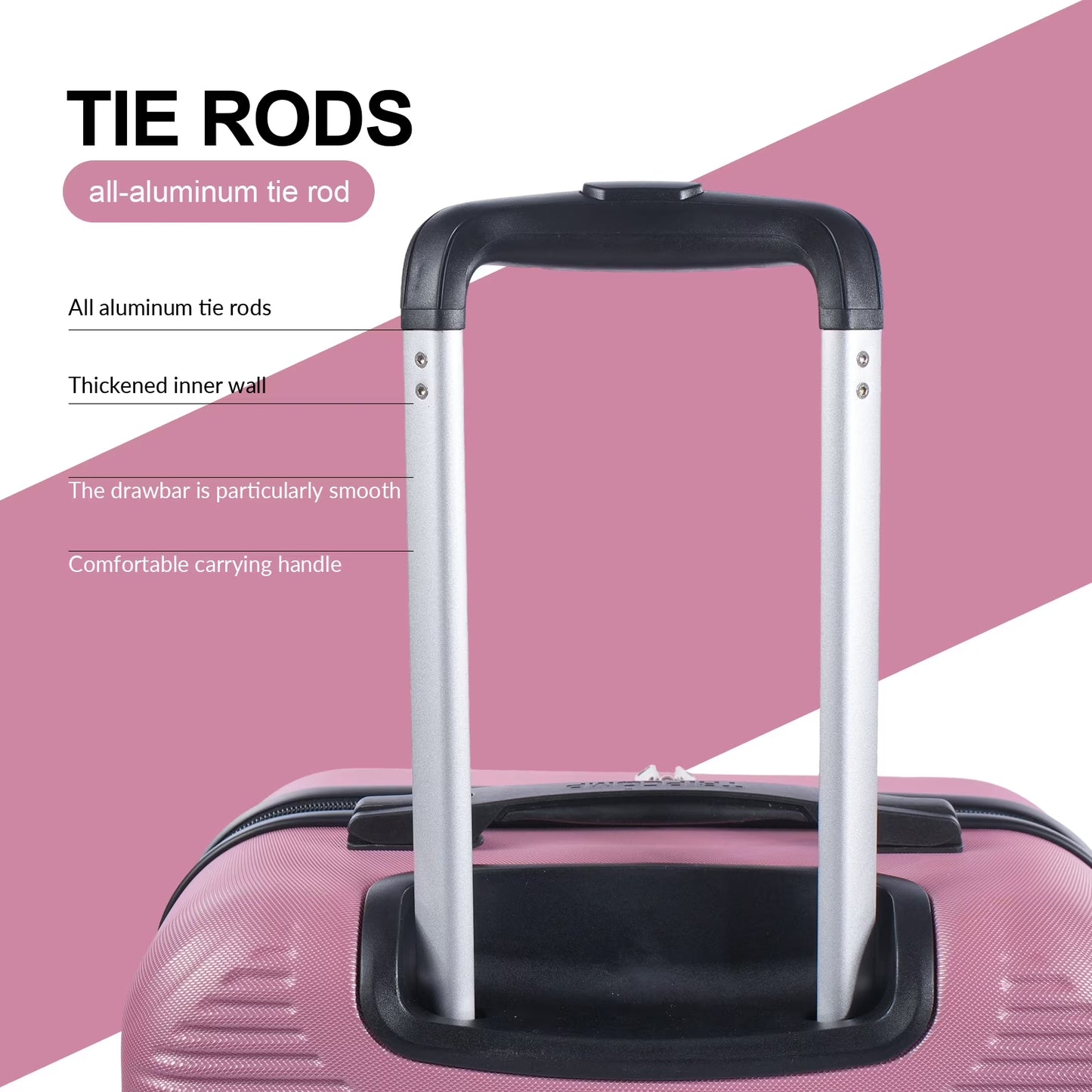Luggage Sets 2 Piece Suitcase Set (14/20/)Hardside Suitcase with Spinner Wheels Lightweight Carry on Luggage(Pink)