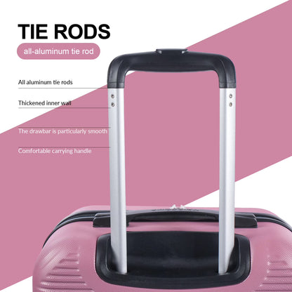 Luggage Sets 2 Piece Suitcase Set (14/20/)Hardside Suitcase with Spinner Wheels Lightweight Carry on Luggage(Pink)