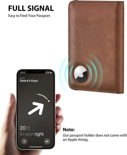 Airtag Passport Holder – Slim RFID Travel Wallet