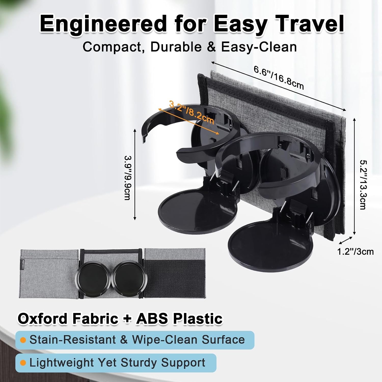Luggage Travel Cup Holder, Folding Drink Caddy for Suitcases
