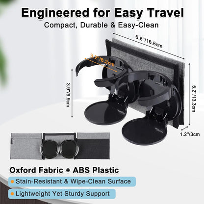 Luggage Travel Cup Holder, Folding Drink Caddy for Suitcases