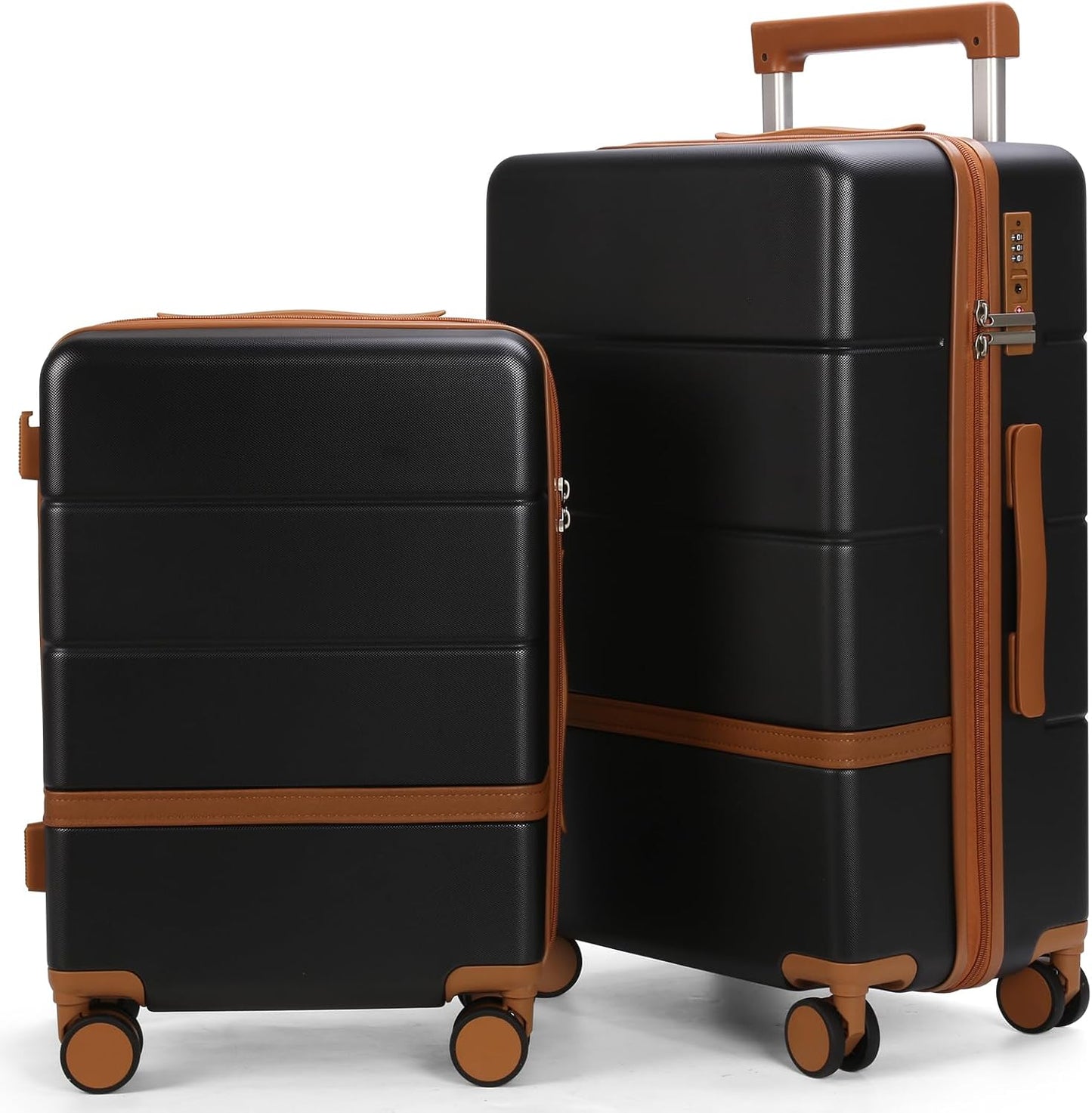 2 Piece Luggage Set with TSA Lock, 20/24 Inch Hardshell Suitcase with Silent Spinner Wheels Lightweight Carry on Luggage Travel Checked Luggage with Double Explosion-Proof Zippers