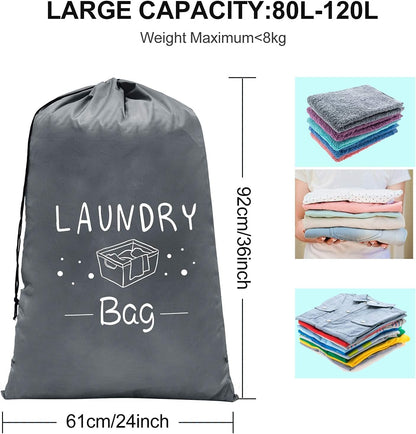 2 Pack Extra Large Travel Laundry Bag, Dirty Clothes Organizer with Drawstring,Heavy Duty Travel Laundry Bags,Easy Fit a Laundry Hamper Travel Essentials