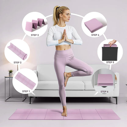 Foldable Yoga Mat Thick Non-Slip Exercise Mat