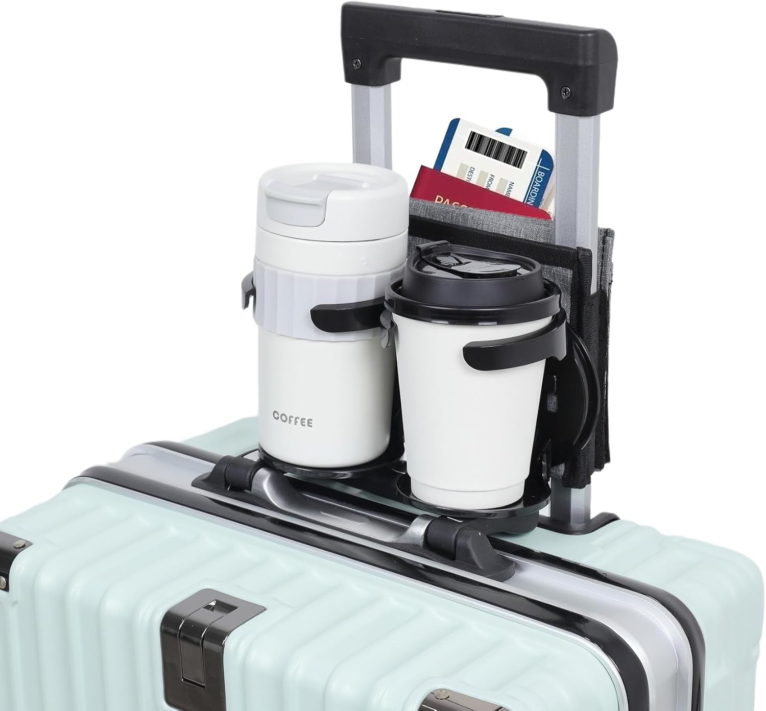Luggage Travel Cup Holder, Folding Drink Caddy for Suitcases