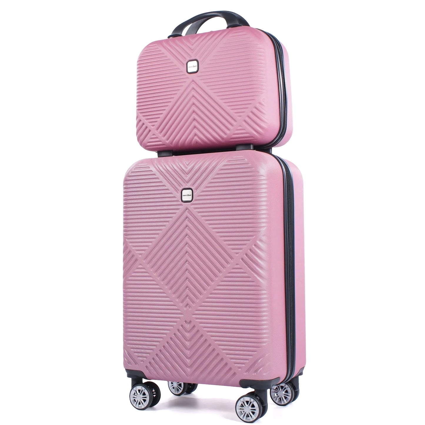Luggage Sets 2 Piece Suitcase Set (14/20/)Hardside Suitcase with Spinner Wheels Lightweight Carry on Luggage(Pink)