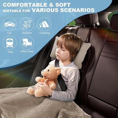 Travel Blanket Airplane Compact with Bag, Travel Essentials 3 in 1 Packable Airplane Blanket, Travel Pillow and Blanket Set, Inflatable Pillow, Luggage Sleeve & Backpack Clip (Camel)