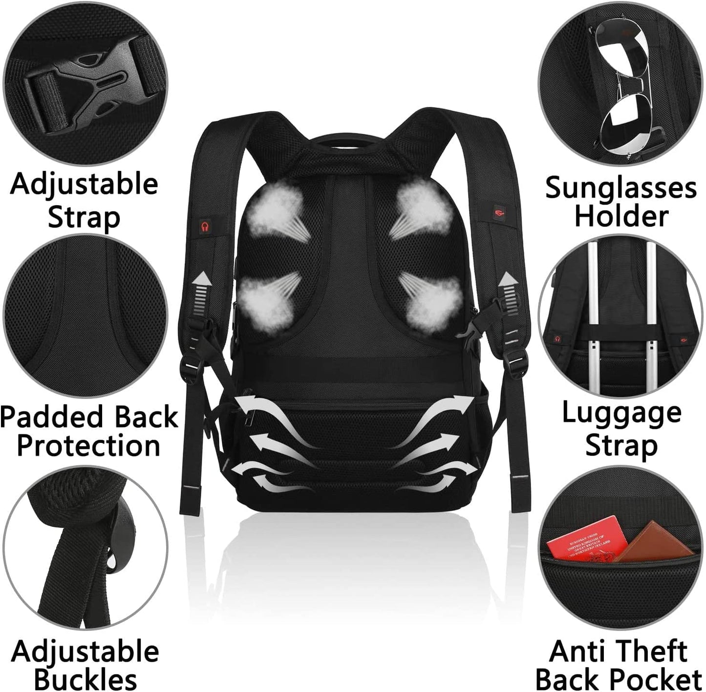 Lunch Bag Backpack, Insulated Cooler Lunch Box Backpack, Extra Large Travel Laptop Backpack TSA Friendly RFID Computer College Bag for Women Men Fits 17.3 Inch Laptop