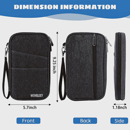 Amazing,Practical,Premium,Rfid Family Passport Holder, Travel Wallet, Travel Document Organizer, Passport Bag,(Black)
