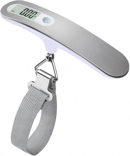 High Precision Digital Travel Scale for Suitcase Luggage Weight 110Lb 50KG Capacity Silver