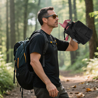 Insulated Water Bottle with Strap, 48-Hour Cold, 2 Lids