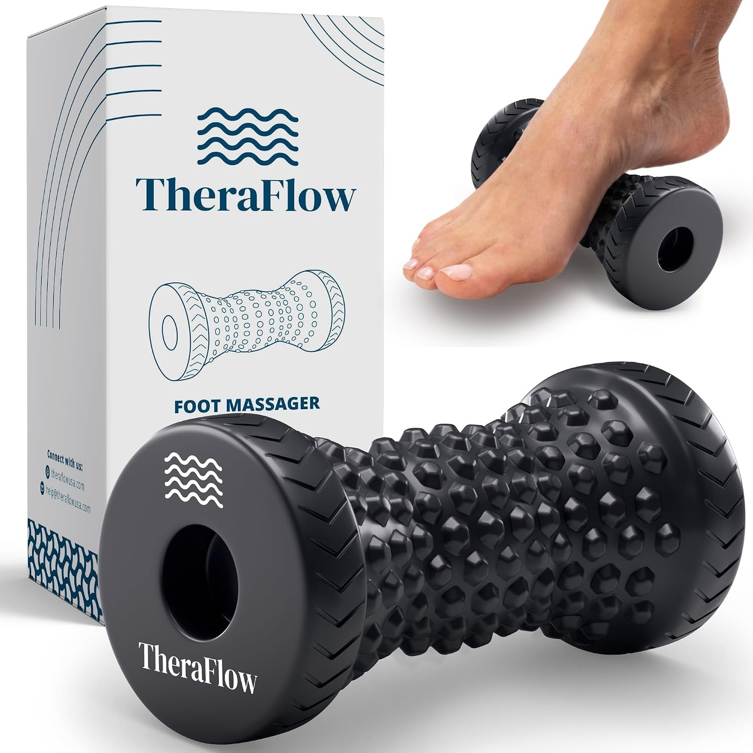 Foot Massager for Plantar Fasciitis Relief - Portable & Lightweight Foot Massager for Neuropathy Pain Relief for Feet, 360° Acupressure Nubs