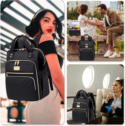 Lunch Backpack for Women,15.6 Inch Laptop Backpacks with Lunch Box