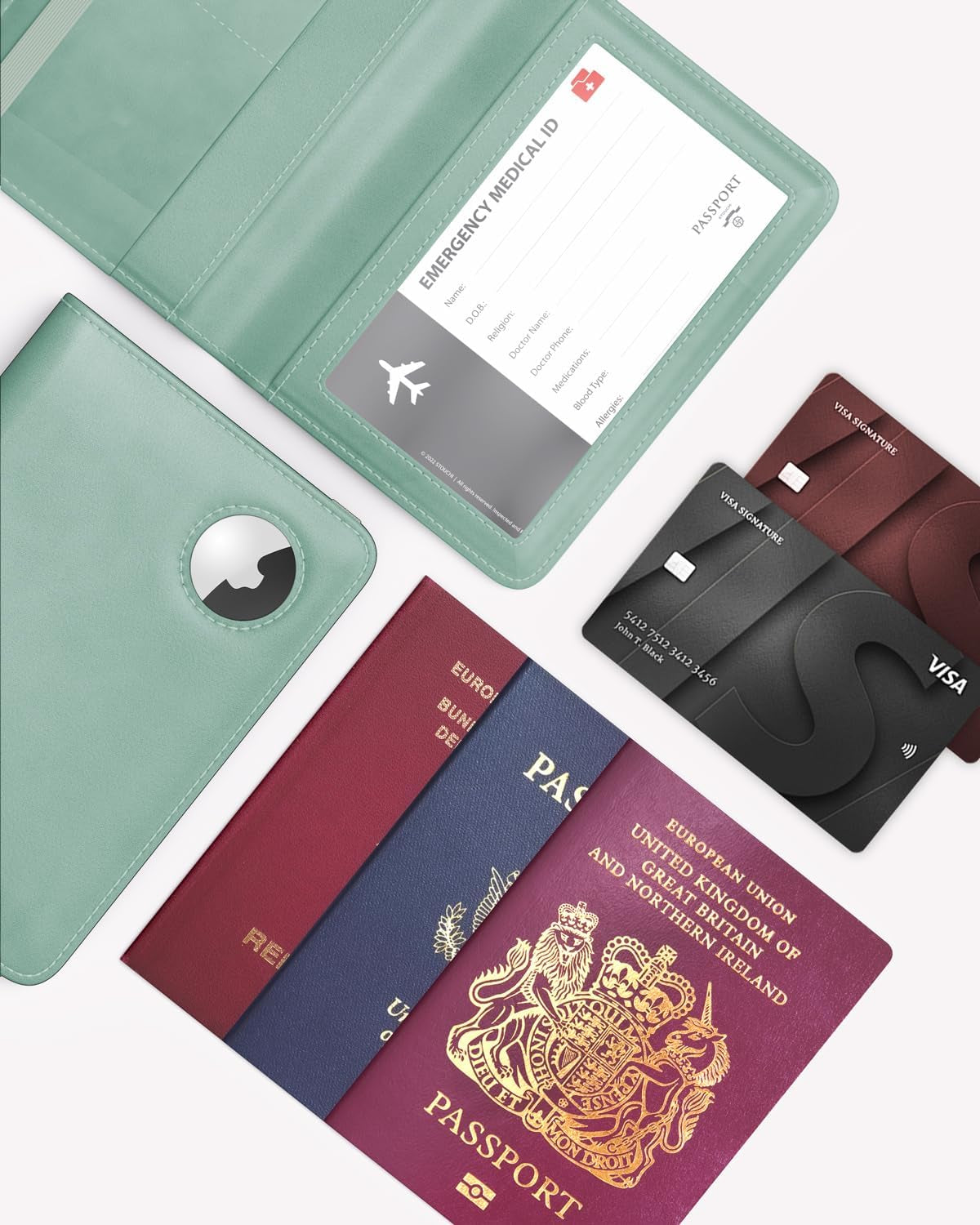 Airtag Passport Holder – Slim RFID Travel Wallet