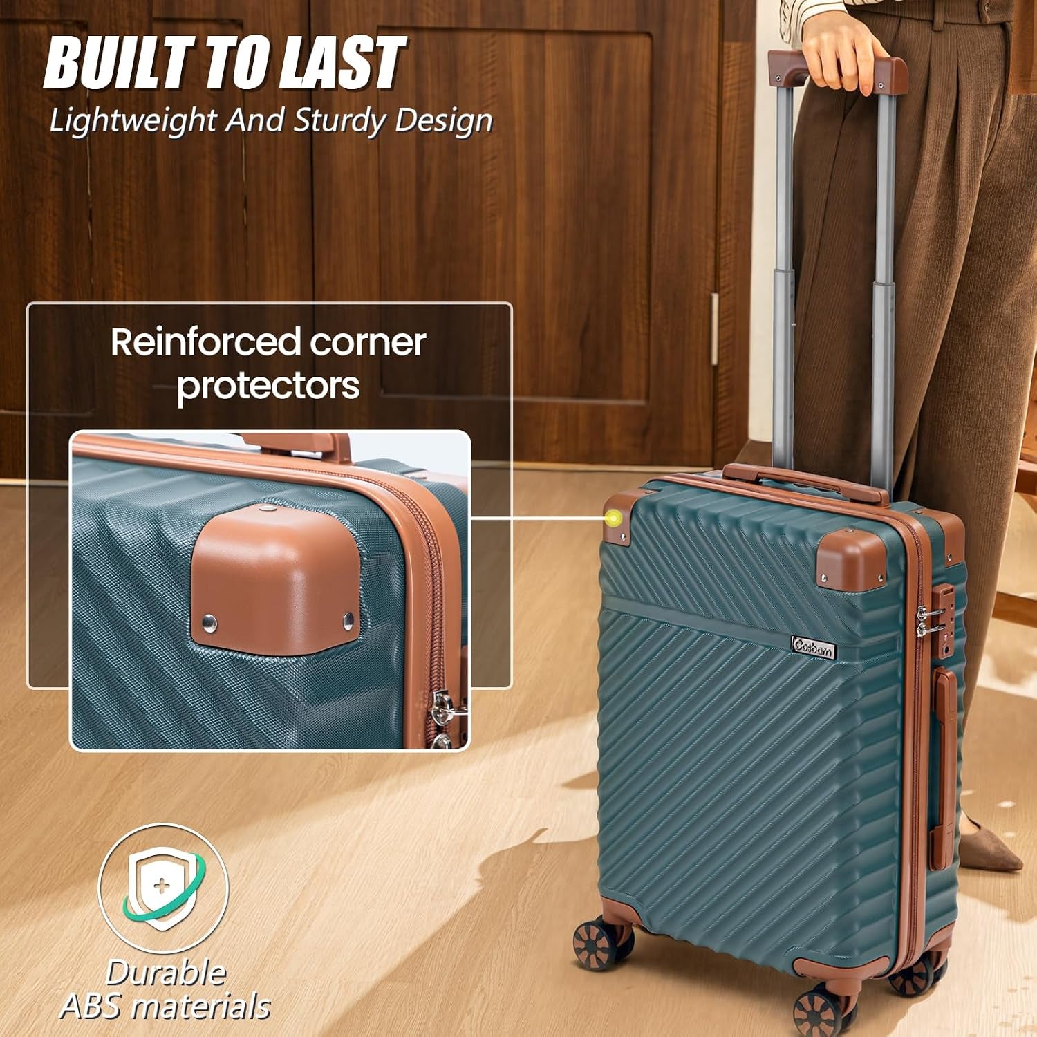 Carry on Luggage 22X14X9 Airline Approved,3 Piece Luggage Set