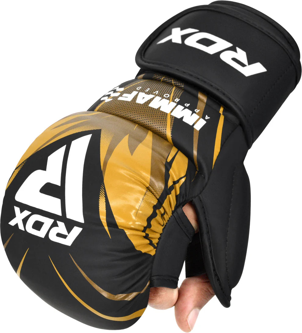 RDX IMMAF Approved Shooter Grappling Gloves GOLDEN