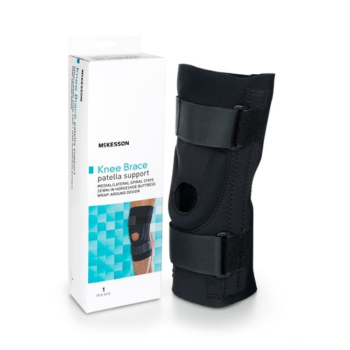 McKesson Knee Brace Medium Pull On / Hook and Loop Straps with D-Rings 18 to 20-1/2" Circumference Left or Right Knee, 1/EA