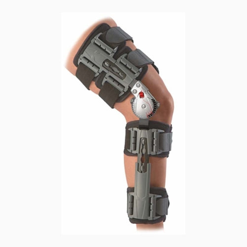 DJO Knee Brace X-Act ROM™ One Size Fits Most Hook and Loop Closure Adjustable Length Left or Right Knee