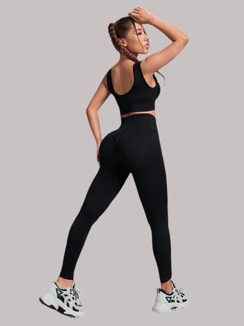 Ruched Tank and Leggings Sport Set