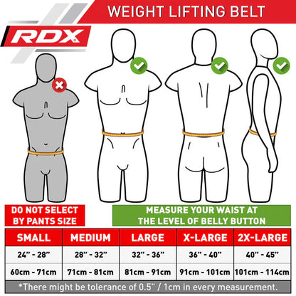 RDX 4 Inch Leather Weightlifting Gym Belt