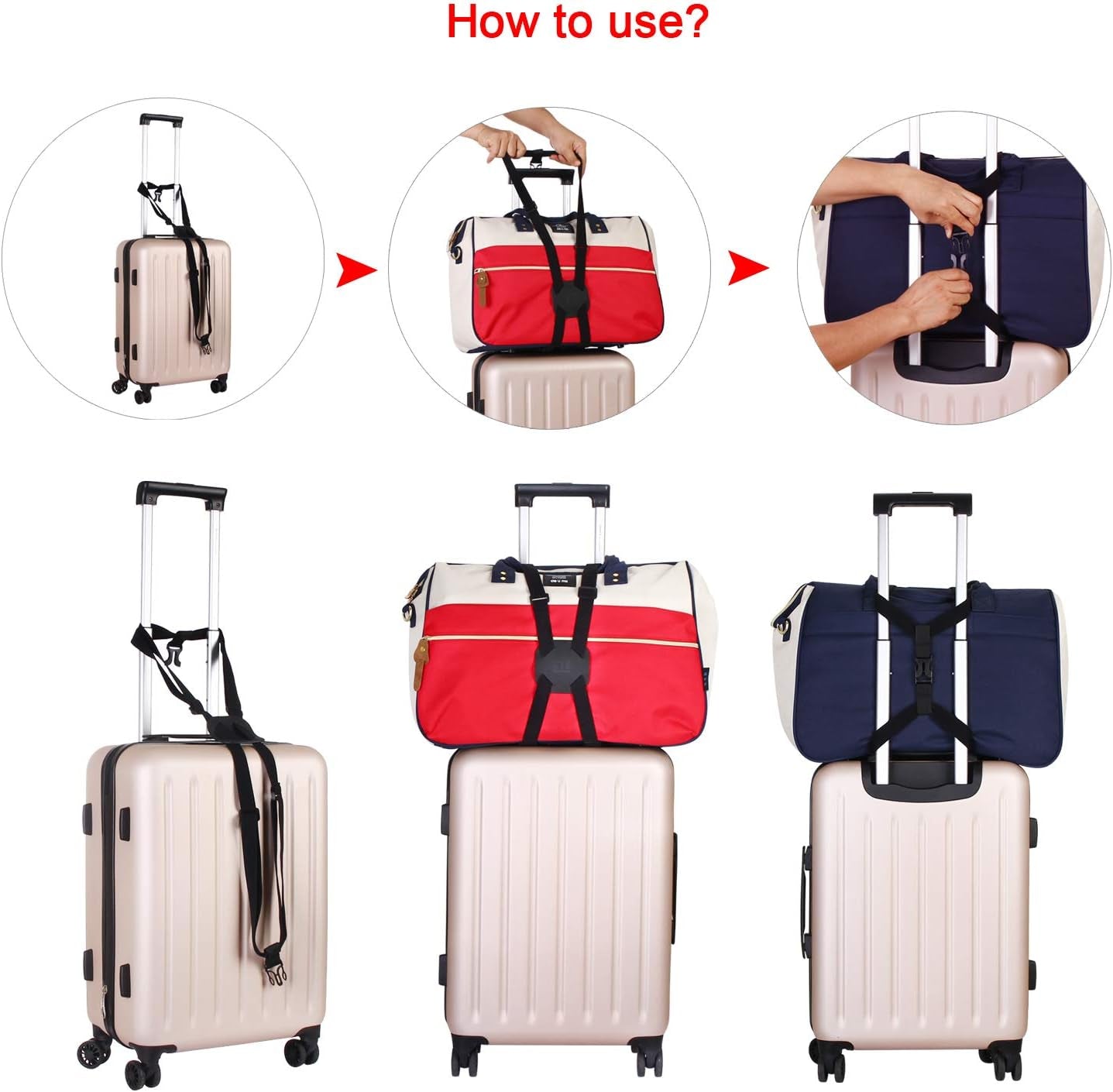 Luggage Straps for Suitcases, Bag Bungees Travel Accessories Belt